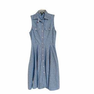 LAUREN RALPH LAUREN SLEEVELESS DENIM DRESS SZ 10